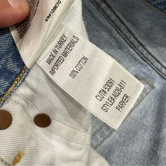 Agolde Los Angeles Parker Vintage Cut Off Jeans Shorts Sz 27 High Rise Button, - Picture 6 of 16